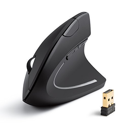 41fR35e812L Anker 2.4G Wireless Vertical Ergonomic Optical Mouse for Work, Multi-Device Connectivity, 800/1200 /1600 DPI, 5 Buttons for Laptop, Desktop, PC - Black