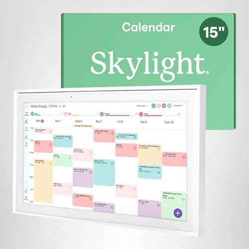 41ojCy2ewUL Skylight Calendar: 15-inch Wall Planner Digital Calendar & Chore Chart, Smart Touchscreen Interactive Display for Family Schedules – Wall Mount Included, Great for Organizing Your 2026 Calendar