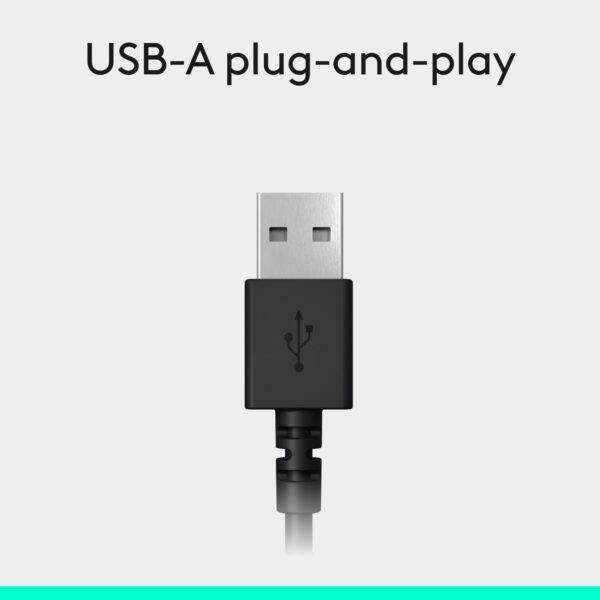 51S+rnl19DL Logitech H390 Wired Headset for PC/Laptop, Stereo Headphones with Noise Cancelling Microphone, USB-A, in-Line Controls, Works with Chromebook - Black