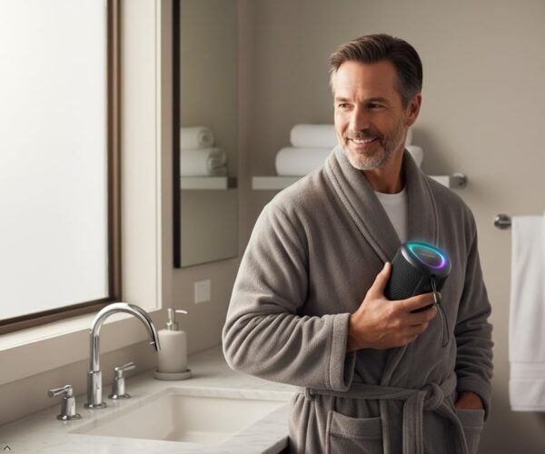 Portable Bluetooth Speaker Beach Vacation Essentials: Powerful Crystal Clear Sound/Dynamic Light/IPX5 Waterproof/All Day Playtime/BT 5.3/TWS Paring, Small Wireless Speaker for Outdoor|Travel|Camping