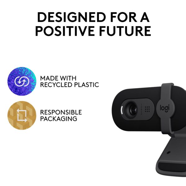 Logitech Brio 101 Full HD 1080p Webcam for Meetings, Streaming, Desktop, Laptop, PC - Built-in Mic, Shutter, Works with Zoom, Microsoft Teams, Nintendo Switch 2’s new GameChat Mode, USB-A,-Black