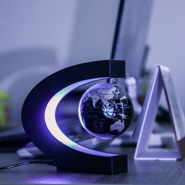 6106bSHDNQL MOKOQI Magnetic Levitating Globe with LED Light, Cool Tech Gift for Men Father Boys and Girls , Birthday Gifts for Kids, Floating Globes World Desk Gadget Decor in Office Home/Display Frame Stand