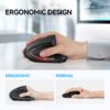 615Zazi3P-L TECKNET Ergonomic Mouse, Wireless Bluetooth Vertical Mouse, 4800 DPI Optical Tracking, 6 Adjustable DPI, Quiet Clicks, 2.4GHz with USB A Receiver, 12 Months Battery, 6 Buttons, Wide Compatibility