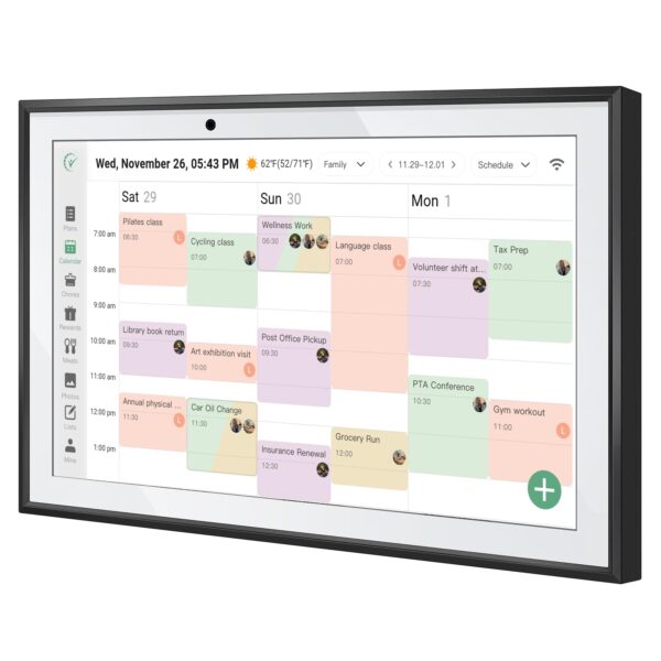 RROSKY WiFi Digital Calendar Smart Family Planner,Chore Charts, Achievement Rewards, AI Meal Planning, Smart Touchscreen Interactive Display for Schedules and Cloud Photo Desk Bases, Gifts for Women Men, Gifts for Mom Dad, 10.1'' Black