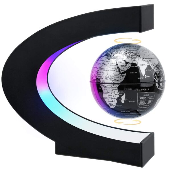 616Jpz49+AL MOKOQI Magnetic Levitating Globe with LED Light, Cool Tech Gift for Men Father Boys and Girls , Birthday Gifts for Kids, Floating Globes World Desk Gadget Decor in Office Home/Display Frame Stand