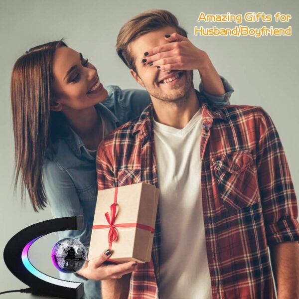 618MKUdsCRL MOKOQI Magnetic Levitating Globe with LED Light, Cool Tech Gift for Men Father Boys and Girls , Birthday Gifts for Kids, Floating Globes World Desk Gadget Decor in Office Home/Display Frame Stand