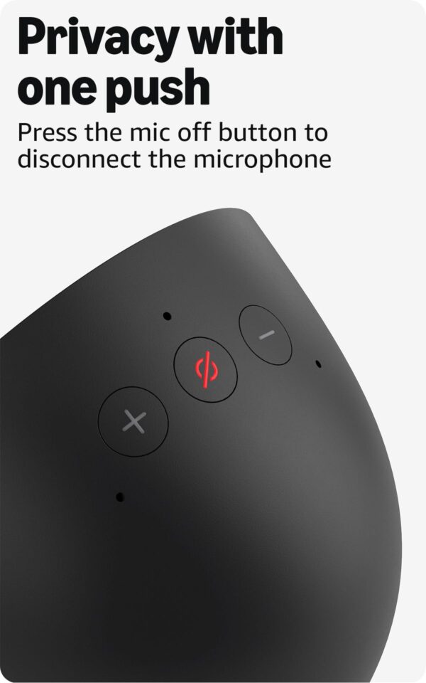 61A8PlZq11L Amazon Echo Spot (newest model), Great for nightstands, offices and kitchens, Smart alarm clock, Designed for Alexa+, Black