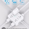 Surge Protector Power Strip - HANYCONY 8 Outlets 4 USB (2 USB C) Charging Ports, Multi Plug Outlet Extender, 5Ft Braided Extension Cord, Flat Plug Wall Mount Desk Charging Station for Home Office ETL