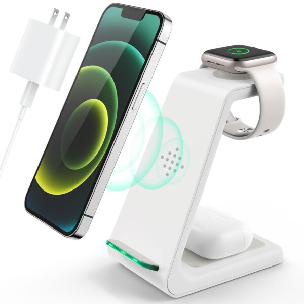 61eWPXeHV-L 3 in 1 Wireless Charging Station, 2026 Upgraded Fast Desk Charger Station for iPhone 17 16 15 14 13 12 Pro Max Plus, Charger Stand for Apple Watch 11 10 9 8 7 6 5 4 3 2 Ultra SE, Airpods 4 3 2 Pro