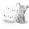 Surge Protector Power Strip - HANYCONY 8 Outlets 4 USB (2 USB C) Charging Ports, Multi Plug Outlet Extender, 5Ft Braided Extension Cord, Flat Plug Wall Mount Desk Charging Station for Home Office ETL