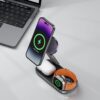 3-in-1 Charging Station for Apple Device, Qi2 25W Certified Magnetic Wireless Foldable Fast Charger Stand Compatible with MagSafe for iPhone 17e/17/16/15/14/13/12/Air Series, Apple Watch & AirPods
