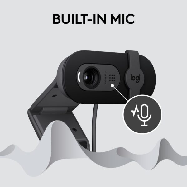 Logitech Brio 101 Full HD 1080p Webcam for Meetings, Streaming, Desktop, Laptop, PC - Built-in Mic, Shutter, Works with Zoom, Microsoft Teams, Nintendo Switch 2’s new GameChat Mode, USB-A,-Black