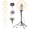 61tKCv30rNL UBeesize 12'' LED Ring Light with 62'' Tripod Stand, Selfie Ring Light for Video Recording, Live Streaming, TikTok & YouTube, Compatible with iPhone & Android (Black)