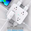 Surge Protector Power Strip - HANYCONY 8 Outlets 4 USB (2 USB C) Charging Ports, Multi Plug Outlet Extender, 5Ft Braided Extension Cord, Flat Plug Wall Mount Desk Charging Station for Home Office ETL