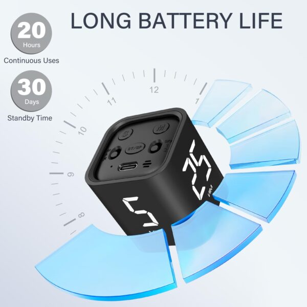 61w2FGH1v9L Rotating Pomodoro Timer 5, 25, 10 50 Minutes Preset, Desk Productivity Flip Timer, ADHD Tool Cube Countdown Stopwatch, Vibration/High/Low Volume/Custom Modes, for Work, Study, Back to School, Kitchen