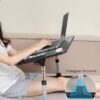 61w4H8eyfNL SAIJI Height & Angle Adjustable Laptop Stand for Bed, Lap Desk Bed Tray Table, Light Weight Foldable Portable Laptop Table for Couch Sofa Chair Floor Desk for Adults, Kids (52*30cm Black)