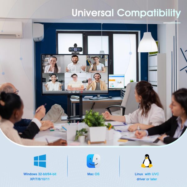 711IFXJvz8L TRAUSI 1080P Full HD Webcam with Noise-Canceling Mic, Auto Light Correction, Privacy Cover, Wide-Angle Lens, Plug & Play USB Camera for Laptops, Desktops, PCs, Macs, Zoom, Skype, Teams and Streaming