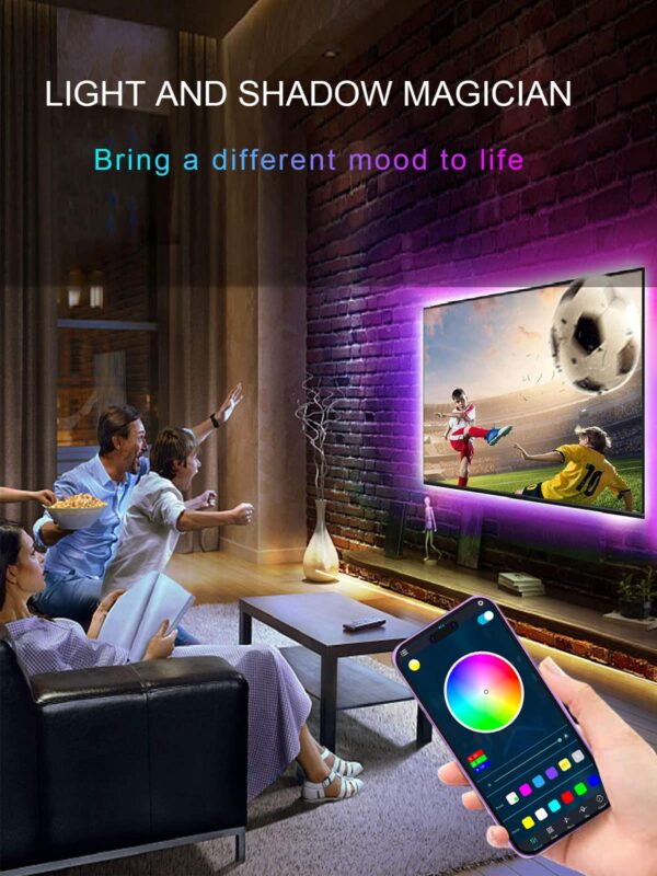 KANTUTOE LED Lights for TV, 16.4ft LED Lights for 45-75 Inch TVs, RGB TV Backlight Behind, Music Sync Bluetooth APP & Remote Control Strip Lights USB Powered for Bedroom, Gaming, Home Décor