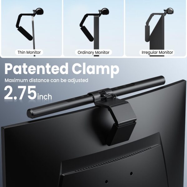 715maOIkNuL Quntis Computer Monitor Lamp, Screen Monitor Light Bar for Eye Caring, USB Reading LED Task Lamp with Auto-Dimming, Dimmable Light Bar, Touch Control, No Glare Space Saving Home Office Desk Lamps