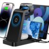 Wireless Charger for iPhone - 5 in 1 Charging Station for Multiple Devices Apple: Fast Wireless Charging Stand Dock for iPhone 17 16e 16 15 14 13 12 Pro Max Apple Watch Airpods
