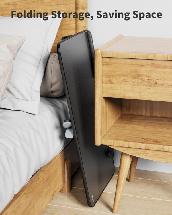 717edHDJFmL SAIJI Height & Angle Adjustable Laptop Stand for Bed, Lap Desk Bed Tray Table, Light Weight Foldable Portable Laptop Table for Couch Sofa Chair Floor Desk for Adults, Kids (52*30cm Black)