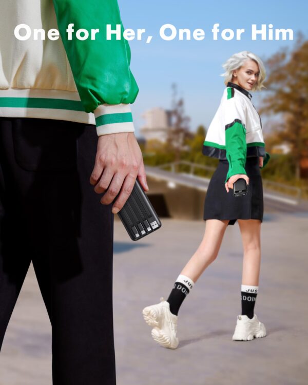 719C2VYePPL charmast Portable Charger with Built in Cables, Power Bank with Cords Wires, Slim 10000mAh Travel Battery Pack 6 Outputs 3 Inputs 3A Fast Charging for Samsung Google Pixel LG Moto iPhone iPad