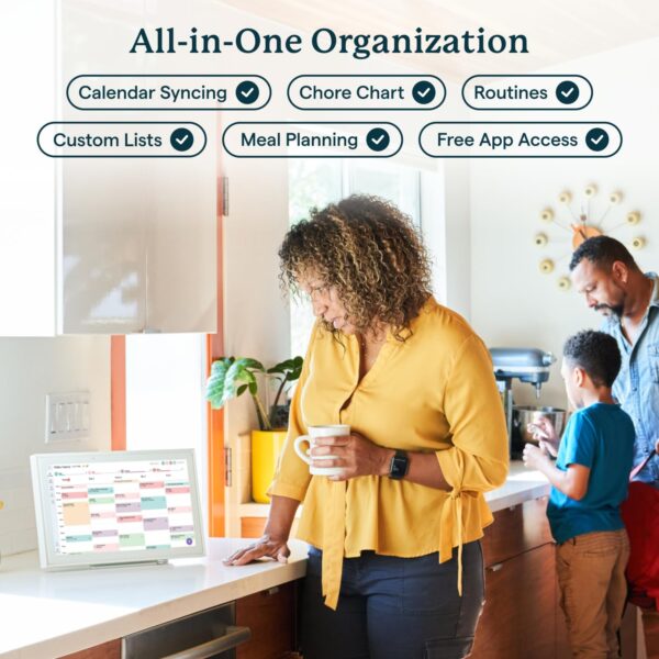 719WIV8I2DL Skylight Calendar: 15-inch Wall Planner Digital Calendar & Chore Chart, Smart Touchscreen Interactive Display for Family Schedules – Wall Mount Included, Great for Organizing Your 2026 Calendar