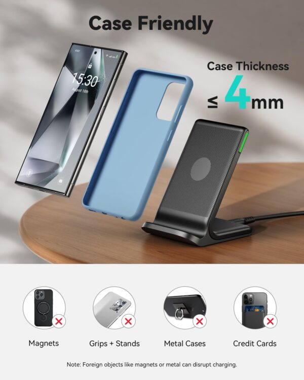 719r6-dQBIL INIU Wireless Charger, 15W Fast Wireless Charging Station with Sleep-Friendly Adaptive Light Compatible with iPhone 17 16 15 14 13 12 Pro Max Samsung Galaxy S25 S24 S23 Note 20 Google etc