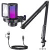 MAONO Gaming USB Microphone, Noise Cancellation Condenser Mic with Mute, Gain, Monitoring, Boom Arm Mic for Streaming, Podcast, Twitch, YouTube, Discord, PC, Computer, PS4, PS5, Mac, GamerWave DGM20S