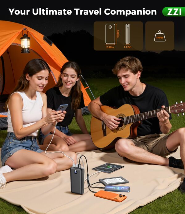 71Bq3KUIBXL Portable Charger Power Bank, 60000mAh Battery Pack with 3 in 1 USB-C/iOS/Micro-USB Cable, 22.5W Fast Charging Portable Phone Charger, Travel Camping Essential Powerbank for iPhone 17/16 Samsung,Ebony