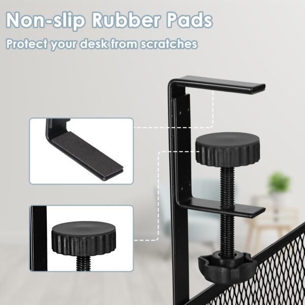 71ClAJ7ceML Mzmaxy Cable Management, 25'' Cable Management Under Desk No Drill, Metal Cord Organizer with Clamp for Standing Desk, Cable Organizer for Home Office, Black