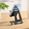 71LbGCCUrFL Nulaxy Dual Folding Cell Phone Stand, Fully Adjustable Foldable Desktop Phone Holder Cradle Dock Compatible with iPhone 17 16 15 14 13 12 11 Pro Max Xs Xr X 8, Nintendo Switch, All Phones