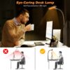 71PBlKnmZNL Airlonv LED Desk Lamp for Office Home, Eye-Caring Desk Light with Stepless Dimming Adjustable Flexible Gooseneck, 10W USB Adapter Desk Lamp with Clamp for Reading, Study, Workbench (Black)
