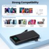 Portable Charger for iPhone with Built-in Cables and Wall Plug,Upgraded 13800mAh Fast Charging USB C Power Bank,4 Outputs Slim Travel Essential Battery Pack for iPhone 17/16/15/14/13,Galaxy,Android