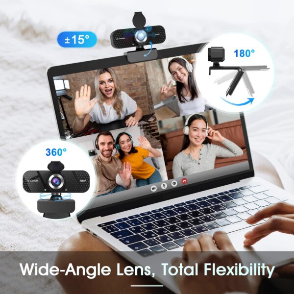 71QjgUew4nL TRAUSI 1080P Full HD Webcam with Noise-Canceling Mic, Auto Light Correction, Privacy Cover, Wide-Angle Lens, Plug & Play USB Camera for Laptops, Desktops, PCs, Macs, Zoom, Skype, Teams and Streaming