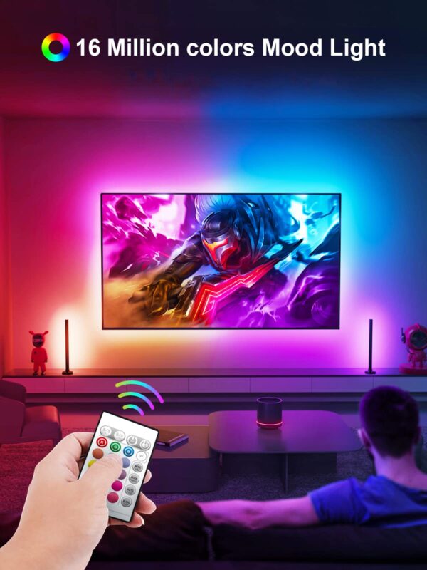 KANTUTOE LED Lights for TV, 16.4ft LED Lights for 45-75 Inch TVs, RGB TV Backlight Behind, Music Sync Bluetooth APP & Remote Control Strip Lights USB Powered for Bedroom, Gaming, Home Décor