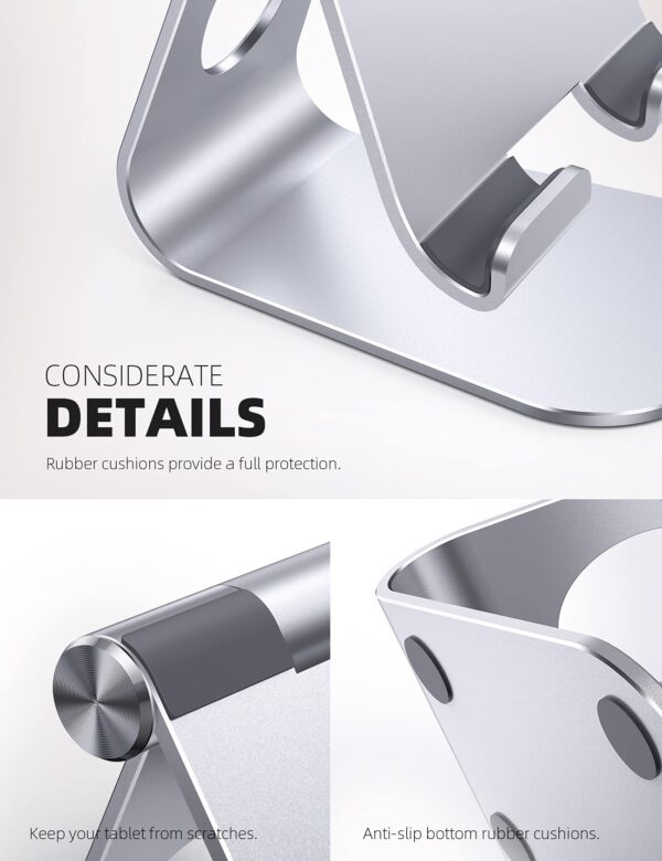 Lamicall Tablet Stand, Adjustable Tablet Holder - Desktop Stand Dock Holder for 4-13" Tablets, iPad Pro 11, 9.7, 10.5, 12.9 Air Mini, Kindle, Tab, iPhone 17 Pro Max, Switch, Office Desk Accessories