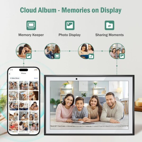 RROSKY WiFi Digital Calendar Smart Family Planner,Chore Charts, Achievement Rewards, AI Meal Planning, Smart Touchscreen Interactive Display for Schedules and Cloud Photo Desk Bases, Gifts for Women Men, Gifts for Mom Dad, 10.1'' Black