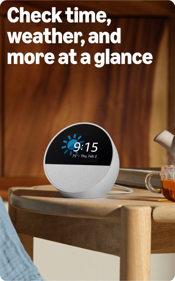 71adr3vLUrL Amazon Echo Spot (newest model), Great for nightstands, offices and kitchens, Smart alarm clock, Designed for Alexa+, Black