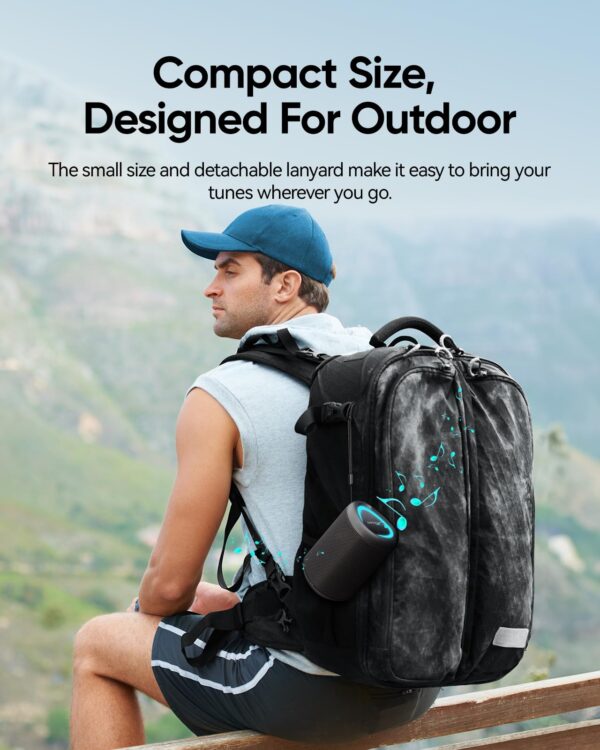 Portable Bluetooth Speaker Beach Vacation Essentials: Powerful Crystal Clear Sound/Dynamic Light/IPX5 Waterproof/All Day Playtime/BT 5.3/TWS Paring, Small Wireless Speaker for Outdoor|Travel|Camping