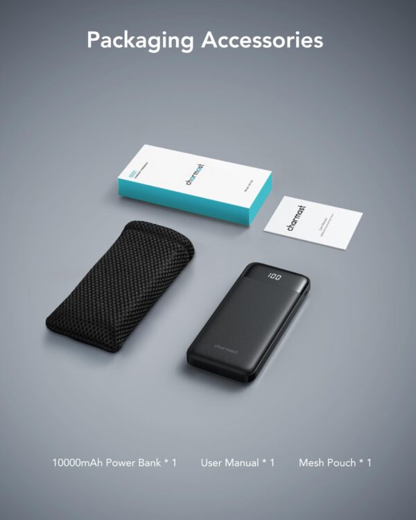 71atqgaMnfL charmast Portable Charger with Built in Cables, Power Bank with Cords Wires, Slim 10000mAh Travel Battery Pack 6 Outputs 3 Inputs 3A Fast Charging for Samsung Google Pixel LG Moto iPhone iPad