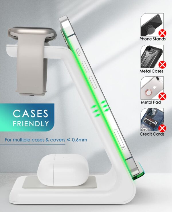 71bKZvN9u7L 3 in 1 Wireless Charging Station, 2026 Upgraded Fast Desk Charger Station for iPhone 17 16 15 14 13 12 Pro Max Plus, Charger Stand for Apple Watch 11 10 9 8 7 6 5 4 3 2 Ultra SE, Airpods 4 3 2 Pro