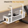 Under Desk Cable Management Tray White, Cinati Wire Organizers No Drill, Cable Tray with Clamp for Wire Management, Cord Organization Box for Office, Home - No Damage to Desk