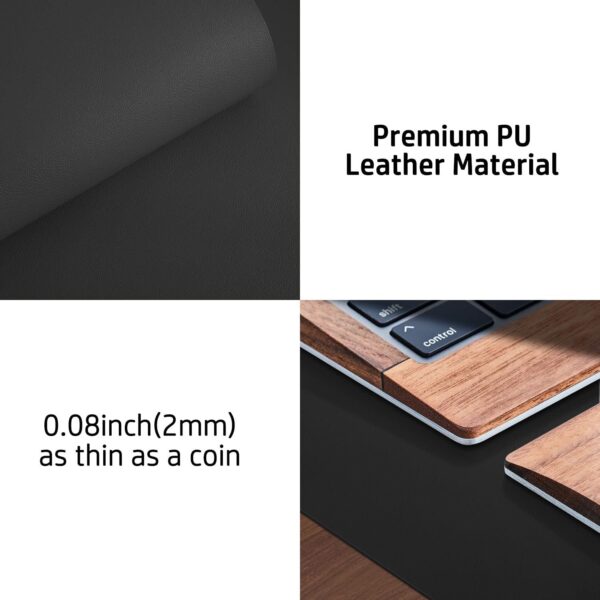 71d2b5rra-L Aothia Leather Office Desk Pad Protector, Non-Slip PU Leather Desk Blotter, Waterproof Laptop Writing Mouse Pad for Office and Home, Black, 31.5" x 15.7"