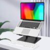 Gogoonike Adjustable Laptop Stand for Desk, Metal Foldable Laptop Riser Holder, Portable Desktop Book Stands, Ventilated Cooling Computer Notebook Stand Compatible with 10-15.6” Laptops