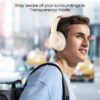 Soundcore by Anker Q20i Hybrid Active Noise Cancelling Headphones, Wireless Over-Ear Bluetooth, 40H Long ANC Playtime, Hi-Res Audio, Big Bass, Customize via an App, Transparency Mode (White)