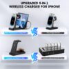 Wireless Charger for iPhone - 5 in 1 Charging Station for Multiple Devices Apple: Fast Wireless Charging Stand Dock for iPhone 17 16e 16 15 14 13 12 Pro Max Apple Watch Airpods