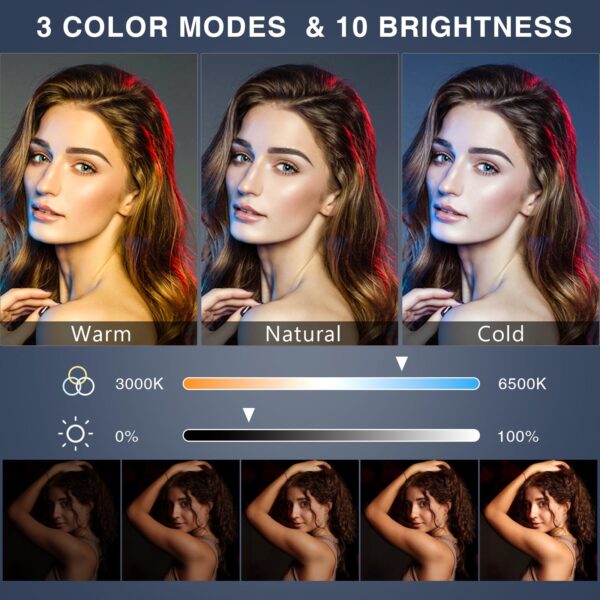 Desk Ring Light with Stand - 10.5'' Desktop Ring Light with Phone Holder for Video Recording, Circle Light for Computer Zoom Meeting Video Conference Lighting Video Calls Podcast Streaming