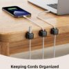 8 Pack Cord Organizer Holder,Costop Strong Adhesive Desk Cable Management Magnetic Easy Open,Organize Phone Charging Cords Wire Holder Organizer Neatly for Home,Office,Car,Desk,Nightstand