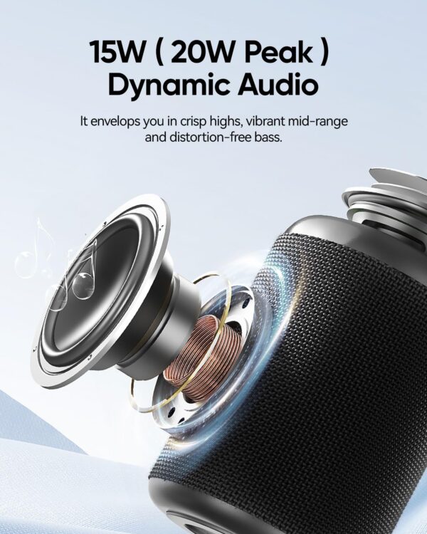 Portable Bluetooth Speaker Beach Vacation Essentials: Powerful Crystal Clear Sound/Dynamic Light/IPX5 Waterproof/All Day Playtime/BT 5.3/TWS Paring, Small Wireless Speaker for Outdoor|Travel|Camping